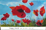 Poppy Field, Dye on Silk